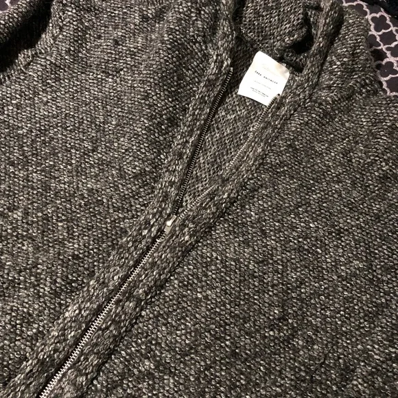 ZARA Knitwear Winter Collection Full Zip Gray Knit Hoodie Jacket Size 13-14.